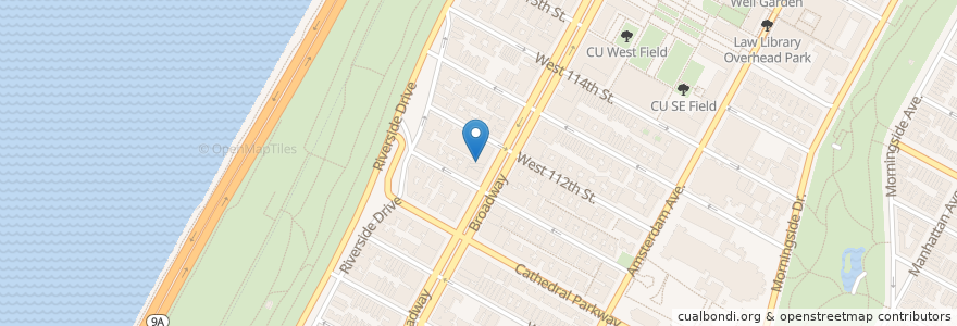 Mapa de ubicacion de Bank Street College of Education en Verenigde Staten, New York, New York, New York County, Manhattan.