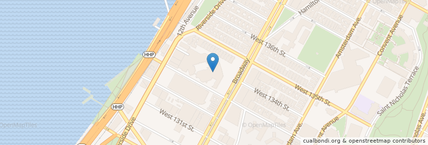 Mapa de ubicacion de Intermediate School 195 en アメリカ合衆国, ニューヨーク州, New York, New York County, Manhattan, Manhattan Community Board 9.