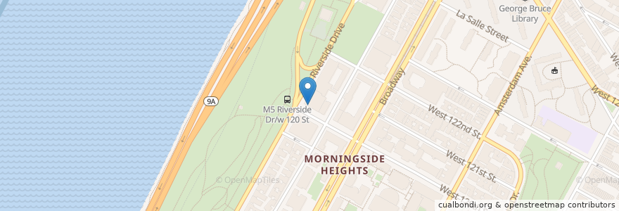 Mapa de ubicacion de Riverside Church Week Day School en الولايات المتّحدة الأمريكيّة, نيويورك, New York, New York County, Manhattan, Manhattan Community Board 9.