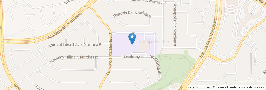 Mapa de ubicacion de Hubert H Humphrey Elementary School en アメリカ合衆国, ニューメキシコ州, Bernalillo County, アルバカーキ.