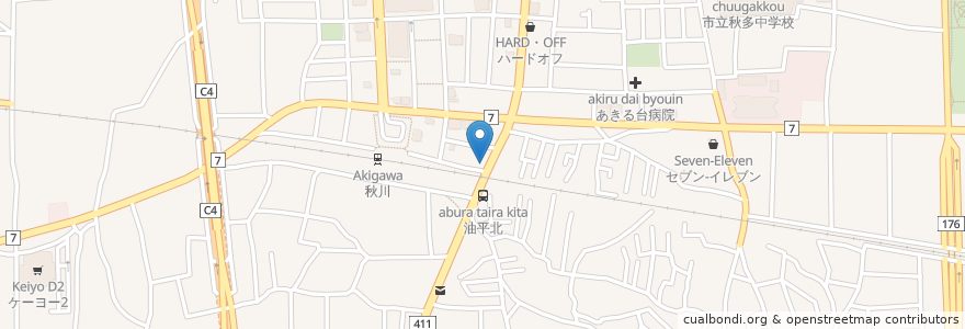 Mapa de ubicacion de 秋川北口パーキング en Japan, Tokio, あきる野市.