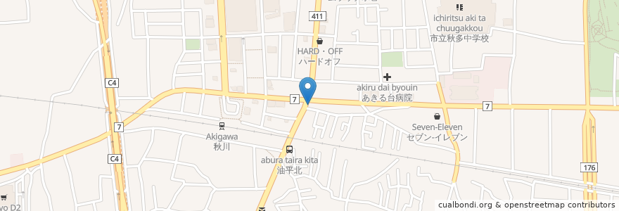 Mapa de ubicacion de 風来坊 en Japan, Tokyo, Akiruno.
