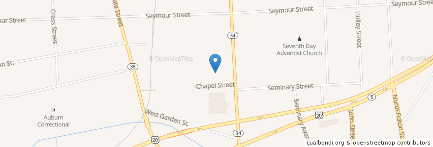 Mapa de ubicacion de Holy Family Roman Catholic Church en Amerika Syarikat, New York, Cayuga County, Auburn.