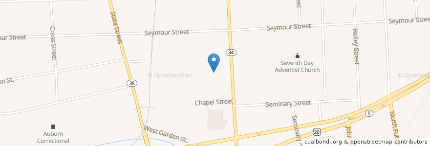 Mapa de ubicacion de Holy Family Parochial School en Соединённые Штаты Америки, Нью-Йорк, Округ Кейюга, Auburn.