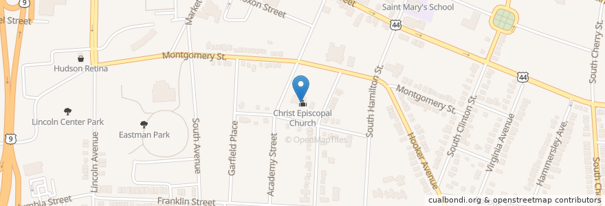 Mapa de ubicacion de Christ Episcopal Church en Amerika Birleşik Devletleri, New York, Dutchess County, Poughkeepsie.