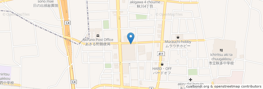 Mapa de ubicacion de タイムズ en Giappone, Tokyo, あきる野市.