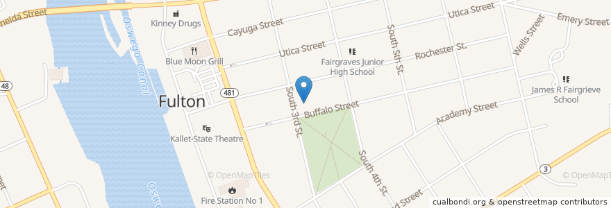 Mapa de ubicacion de Saint Mary's Roman Catholic School en United States, New York, Oswego County, Fulton.