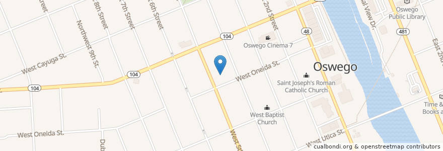 Mapa de ubicacion de First Methodist Church en ایالات متحده آمریکا, New York, Oswego County, Oswego.
