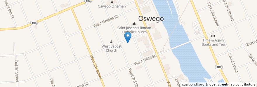 Mapa de ubicacion de Saint Matthews Evangelical Lutheran Church en الولايات المتّحدة الأمريكيّة, نيويورك, Oswego County, Oswego.