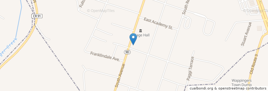 Mapa de ubicacion de First Presbyterian Church en 미국, 뉴욕, Dutchess County, Town Of Wappinger.