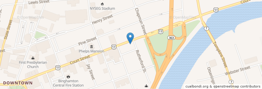Mapa de ubicacion de Holy Trinity Greek Orthodox Church en 미국, 뉴욕, Broome County, Binghamton.