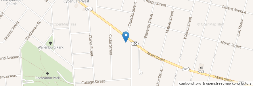 Mapa de ubicacion de Main Street Baptist Church en Verenigde Staten, New York, Broome County, Binghamton.