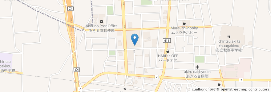 Mapa de ubicacion de マクドナルド en ژاپن, 東京都, あきる野市.