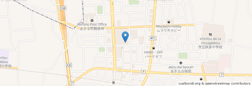 Mapa de ubicacion de ドトールコーヒーショップ en Japonya, 東京都, あきる野市.