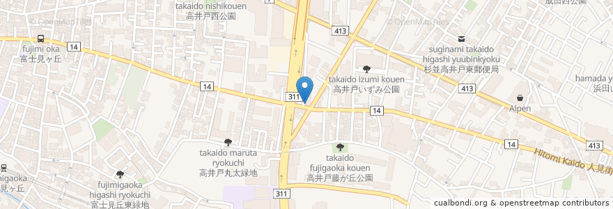 Mapa de ubicacion de とんとん en Japonya, 東京都, 杉並区.