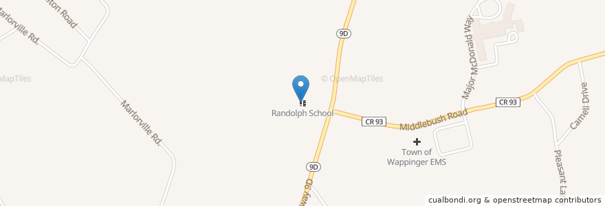 Mapa de ubicacion de Randolph School en Estados Unidos Da América, Nova Iorque, Dutchess County, Town Of Wappinger.