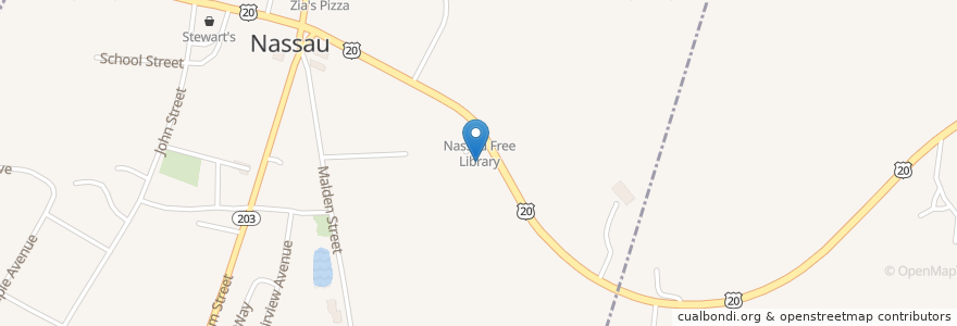 Mapa de ubicacion de Grace United Methodist Church en Vereinigte Staaten Von Amerika, New York, Rensselaer County, Town Of Nassau, Nassau.