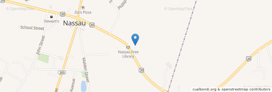 Mapa de ubicacion de Nassau Reformed Church en Estados Unidos Da América, Nova Iorque, Rensselaer County, Town Of Nassau, Nassau.