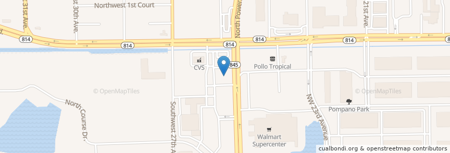 Mapa de ubicacion de Bank of America en Amerika Syarikat, Florida, Broward County, Pompano Beach.