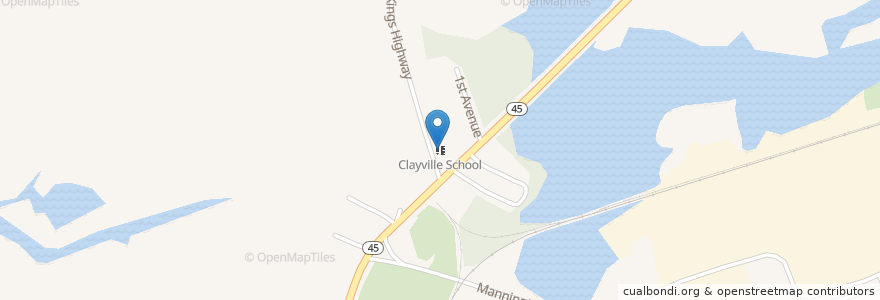 Mapa de ubicacion de Clayville School en Amerika Birleşik Devletleri, New Jersey, Salem County.