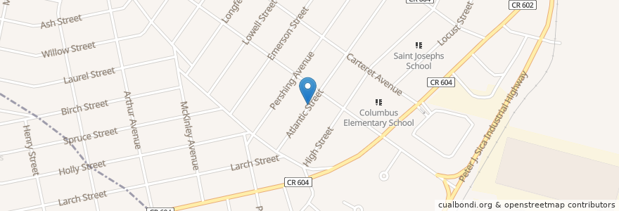 Mapa de ubicacion de Cleveland School en 미국, 뉴저지, Middlesex County, Carteret.