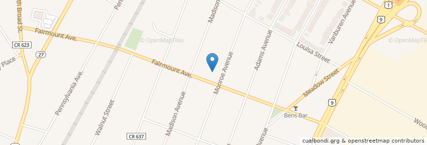 Mapa de ubicacion de Madison Avenue Presbyterian Church en アメリカ合衆国, ニュージャージー州, Union County, Elizabeth.