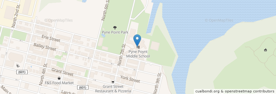 Mapa de ubicacion de Pyne Poynt Middle School en アメリカ合衆国, ニュージャージー州, Camden County, Camden.