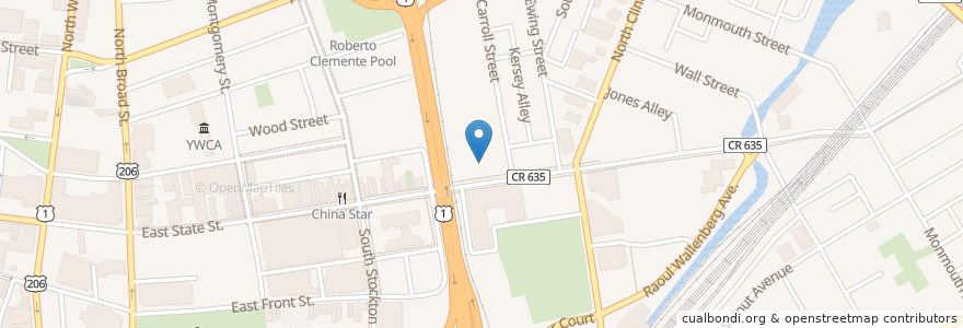 Mapa de ubicacion de Rider College en Amerika Syarikat, New Jersey, Mercer County, Trenton.
