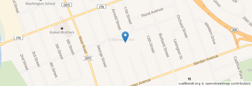 Mapa de ubicacion de John A Forrest Elementary School en 美利坚合众国/美利堅合眾國, 新泽西州 / 新澤西州 / 紐澤西州, Bergen County, Fair Lawn.
