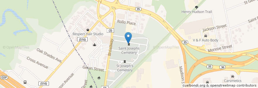 Mapa de ubicacion de Saint Josephs Cemetery en Verenigde Staten, New Jersey, Monmouth County, Keyport.