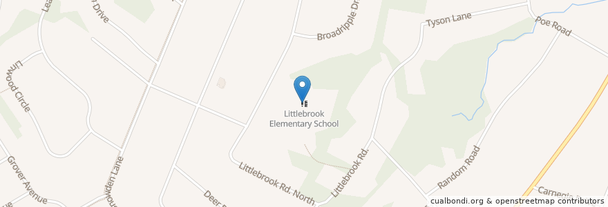 Mapa de ubicacion de Littlebrook Elementary School en United States, New Jersey, Mercer County, Princeton.