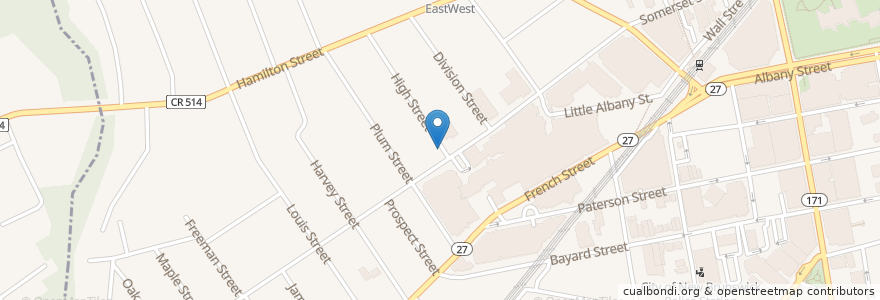 Mapa de ubicacion de Saint Ladislaus School en 美利坚合众国/美利堅合眾國, 新泽西州 / 新澤西州 / 紐澤西州, Middlesex County, New Brunswick.