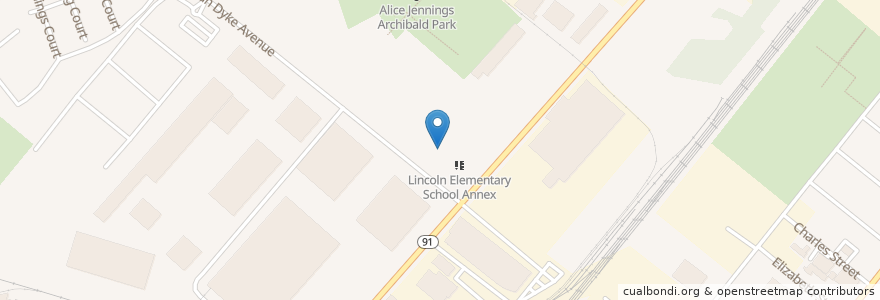 Mapa de ubicacion de Paul Robeson Community Elementary School en Соединённые Штаты Америки, Нью-Джерси, Middlesex County, New Brunswick.