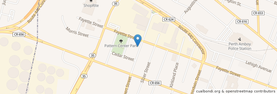 Mapa de ubicacion de Faith Deliverance Family Worship Center en Amerika Birleşik Devletleri, New Jersey, Middlesex County, Perth Amboy.