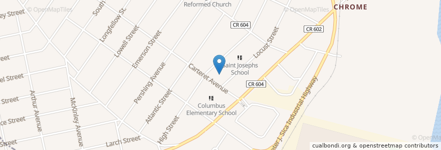 Mapa de ubicacion de Saint Joseph's Roman Catholic Church en Amerika Syarikat, New Jersey, Middlesex County, Carteret.
