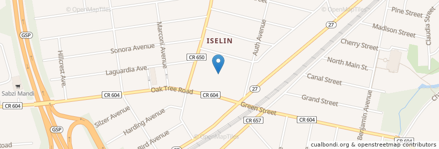 Mapa de ubicacion de Saint Cecelia's Roman Catholic Church en Amerika Syarikat, New Jersey, Middlesex County, Woodbridge Township.