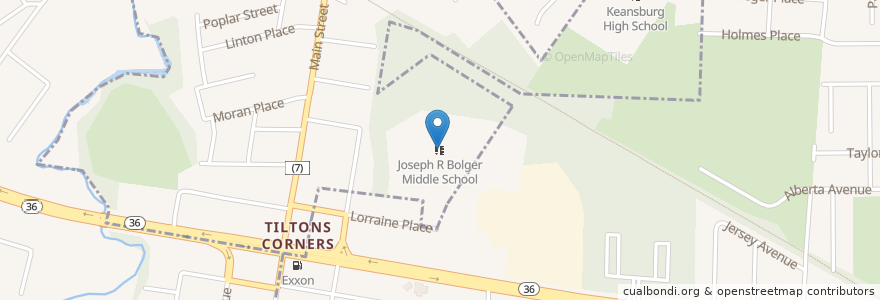 Mapa de ubicacion de Joseph R Bolger Middle School en Verenigde Staten, New Jersey, Monmouth County.