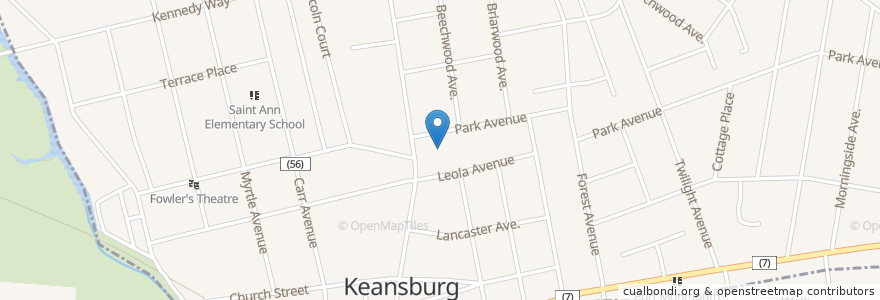 Mapa de ubicacion de Keansburg Post Office en United States, New Jersey, Monmouth County, Keansburg.