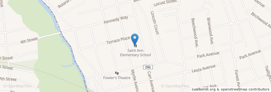 Mapa de ubicacion de Saint Ann Elementary School en États-Unis D'Amérique, New Jersey, Monmouth County, Keansburg.