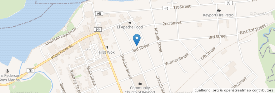 Mapa de ubicacion de Calvary United Methodist Church en Estados Unidos De América, Nueva Jersey, Monmouth County, Keyport.