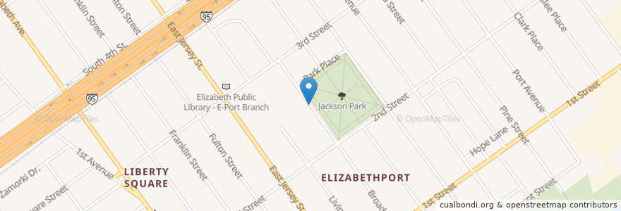 Mapa de ubicacion de George Washington Elementary School en United States, New Jersey, Union County, Elizabeth.