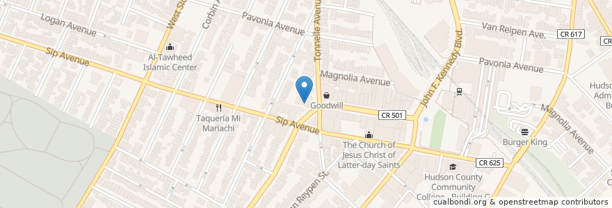 Mapa de ubicacion de Christ United Methodist Church en アメリカ合衆国, ニュージャージー州, Hudson County, Jersey City.