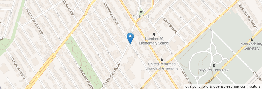 Mapa de ubicacion de Saint Paul's Roman Catholic Church en Amerika Birleşik Devletleri, New Jersey, Hudson County, Jersey City.