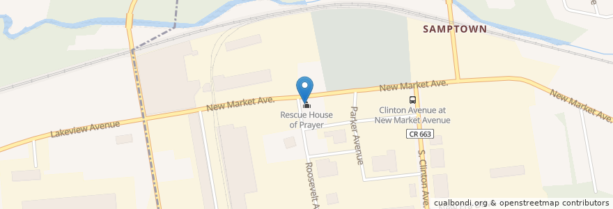 Mapa de ubicacion de Rescue House of Prayer en Vereinigte Staaten Von Amerika, New Jersey, Middlesex County, South Plainfield.