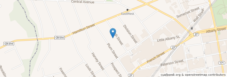 Mapa de ubicacion de Saint Joseph's Greek Catholic Church en 美利坚合众国/美利堅合眾國, 新泽西州 / 新澤西州 / 紐澤西州, Middlesex County, New Brunswick.