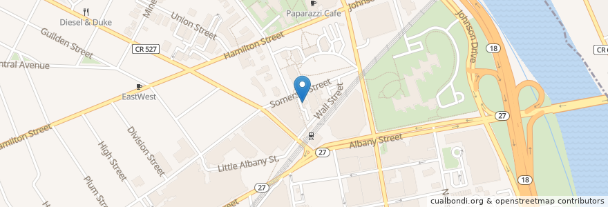 Mapa de ubicacion de Saint Peters Lyceum en United States, New Jersey, Middlesex County, New Brunswick.