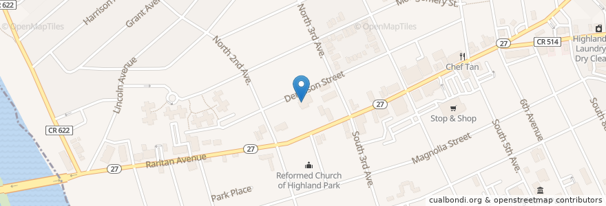 Mapa de ubicacion de Congregation Etz Ahaim en États-Unis D'Amérique, New Jersey, Middlesex County, Highland Park.