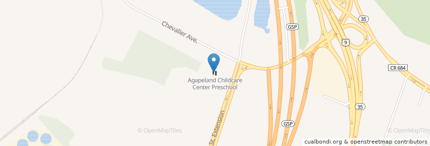 Mapa de ubicacion de Agapeland Childcare Center Preschool en États-Unis D'Amérique, New Jersey, Middlesex County, Sayreville.