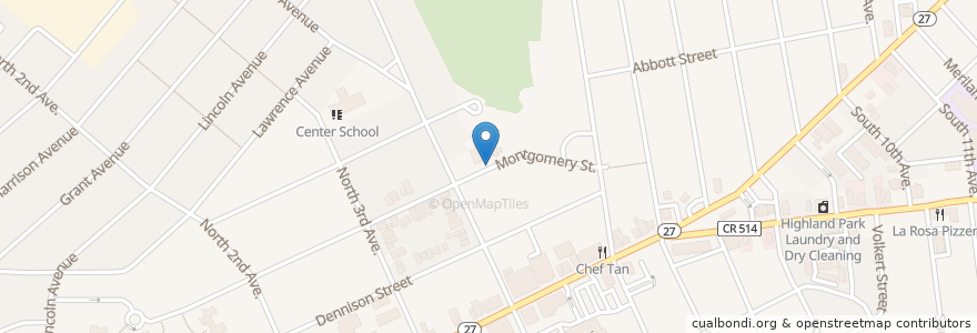 Mapa de ubicacion de Childrens House Montessori School en 美利坚合众国/美利堅合眾國, 新泽西州 / 新澤西州 / 紐澤西州, Middlesex County, Highland Park.