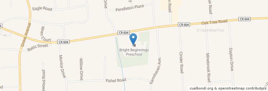 Mapa de ubicacion de Bright Beginnings Preschool en Vereinigte Staaten Von Amerika, New Jersey, Middlesex County, Edison.